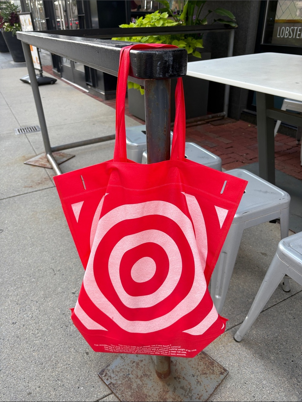 Target Red Graphic Canvas Tote Bag